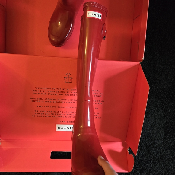 Hunter Red Tall Rain Boots - Picture 3 of 6